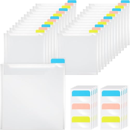 Kcvzitrds 24 Stück Aufbewahrung für Scrapbooking-Papier mit 60 selbstklebenden Indexreitern, Papierhalter aus Kunststoff, für Scrapbooking Kcvzitrds 24 Stück Aufbewahrung für Scrapbooking-Papier mit 60 selbstklebenden Indexreitern, Papierhalter aus Kunststoff, für Scrapbooking von Kcvzitrds