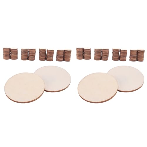 Kcvzitrds 400 Stück unfertige Holzscheiben, runde Scheiben, Holzteile in Kreis, Ausschnitte aus Holz, Ornamente für Handwerk (1,5 Zoll) von Kcvzitrds