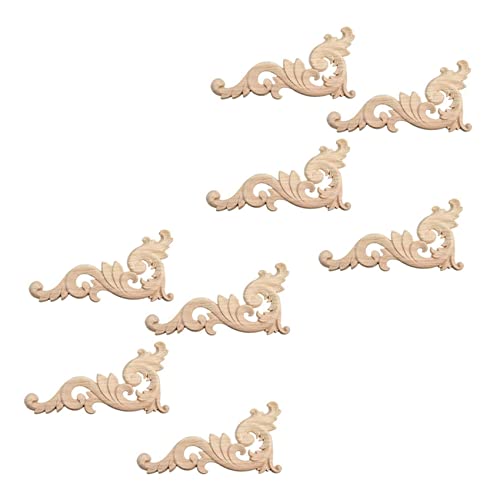 Kcvzitrds 8 Stück Dekoration Ornamente aus Holz, handgefertigt, für Möbelecken, Schrank, 15 x 7,5 cm Kcvzitrds 8 Stück Dekoration Ornamente aus Holz, handgefertigt, für Möbelecken, Schrank, 15 x 7,5 cm von Kcvzitrds