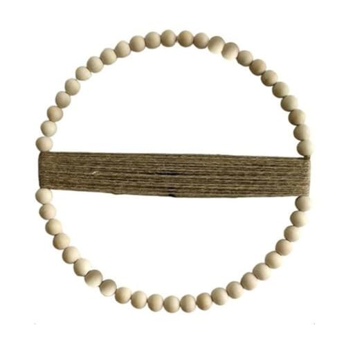 Kcvzitrds Runde Girlande mit Holzperlen, Bauernhofdekoration, einzigartige Boho-Wanddekoration, Dekoration für Haustür, kleine Holzperlen Kcvzitrds Runde Girlande mit Holzperlen, Bauernhofdekoration, einzigartige Boho-Wanddekoration, Dekoration für Haustür, kleine Holzperlen von Kcvzitrds
