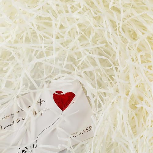 200g Weiß Raffiabast Geschreddertes Papier Für Geschenkbox Füllmaterial Geschenk, Füllmaterial Für Pakete Präsentkorb DIY Party Hamper Füllung von KdmNzoo