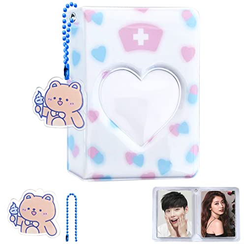 KeCool Kpop Photocard Binder, 3 Inch Kpop Photocard Holder Mini Fotoalbum Kpop Album, Love Heart Hollow Kpop Binder, 40 Pockets Photo Card Binder Holder with Lovely Pendant for Photo Collection von KeCool