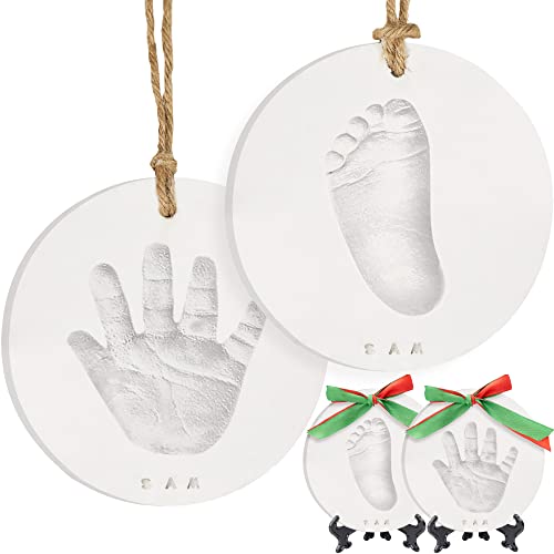 KeaBabies Handabdruck und Fußabdruck Baby Gipsabdruck Set - Personalisierte Baby Fussabdruck Set, Pfotenabdruck Set Hund, Baby Geschenk, Neugeborenen Geschenk (Multi-colored Paint) von KeaBabies