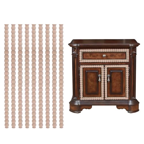 20 Stück unlackierte 3D-dekorative Holzleisten Leicht zu schneiden DIY Holzleiste Einfärbbar für Zuhause, Wand, Schrank, Regal, Fenster, Tür Länge 40 cm Breite 18 mm (Perlenmuster) von KeaJuidy