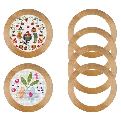 6 Stück Stickrahmen Kreuzstich Rahmen Holz Displayrahmen für 6 Zoll Stickrahmen, Stickereien, DIY Kunsthandwerk (Embroidery hoop not included) von KeaJuidy