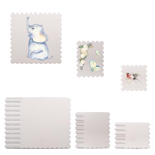 90 Blatt Leere Briefmarken Postkarten Aquarellpapier Blanko Stempel Wasserfarbenkarten Papier für DIY Tickets, Abreißkarten und Geschenkgutscheine 3 Größen von KeaJuidy