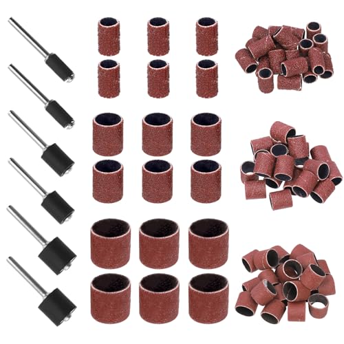 Keadic 132-teiliges Schleiftrommel-Sortiment-Set enthält 120 Stück Körnung 80/120/240, Trommelschleifhülsen, Schleifpapier mit 12 Stück 3 mm Trommeldornen, Rotationswerkzeuge, Zubehör zum Polieren von Keadic 132-teiliges Schleiftrommel-Sortiment-Set enthält 120 Stück Körnung 80/120/240, Trommelschleifhülsen, Schleifpapier mit 12 Stück 3 mm Trommeldornen, Rotationswerkzeuge, Zubehör zum Polieren von von Keadic