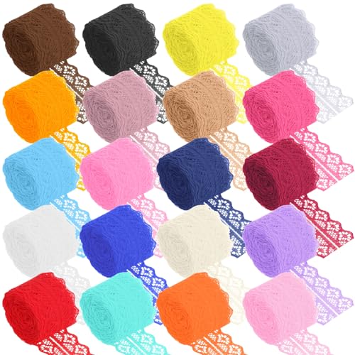 Keadic 20 Rollen 3CM Spitzenband, Doppelseite Spitze Trim, Gemischte Farbe Blumenmuster Stoff Spitzenband, Lace Trim, Mixed Color Floral Pattern Fabric für Geschenkverpackung Keadic 20 Rollen 3CM Spitzenband, Doppelseite Spitze Trim, Gemischte Farbe Blumenmuster Stoff Spitzenband, Lace Trim, Mixed Color Floral Pattern Fabric für Geschenkverpackung von Keadic