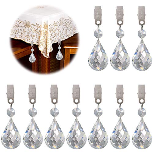 Keadic Tischdeckengewichte, transparent, Kristallglas, Tropfenprismen, Anhänger, Tischdeckenklammern, Tischklammern mit Clips für drinnen und draußen, Zuhause, Küche, Hochzeit, Party, Picknick, 10 Keadic Tischdeckengewichte, transparent, Kristallglas, Tropfenprismen, Anhänger, Tischdeckenklammern, Tischklammern mit Clips für drinnen und draußen, Zuhause, Küche, Hochzeit, Party, Picknick, 10 von Keadic