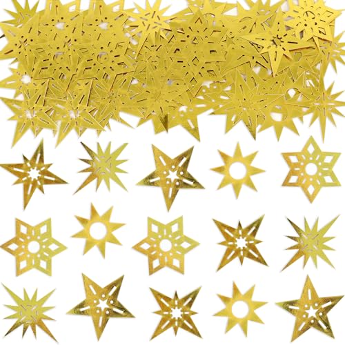 100 Stück Stern-Konfetti, Silber-Stern-Folie, Pailletten, Tischkonfetti für Hochzeit, Geburtstag, Halloween, Party, Hochzeit, Valentinstag, Babyparty, Dekorationen, Gold von Keaziu