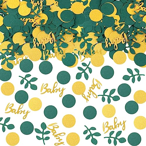 Keaziu Konfetti für Babypartys, grünes Blatt, Oh Baby-Konfetti, Geschlechtsoffenbarung, Konfetti, neutrales Geschlechtsoffenbarung, Party, Geburtstag, Hochzeit, Kinderzimmer, Tischdekoration, 100 von Keaziu
