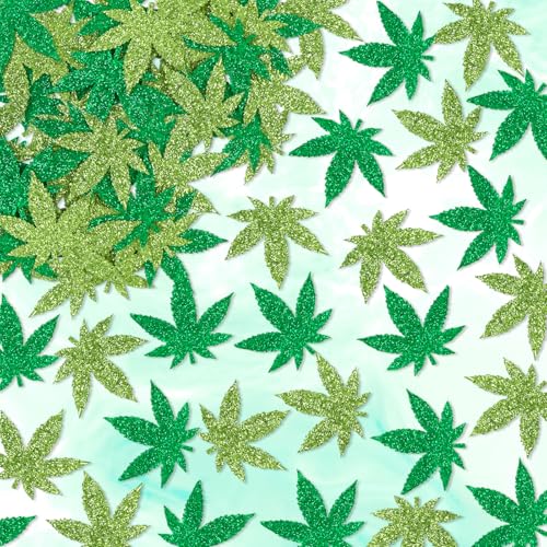 Marihuana-Blätter-Konfetti, 420 Marihuana-Blätter, Party-Dekorationen mit Aufschrift "Have a Dope 420 Birthday", Cannabis, legaler Tag, Party, Kuchen, Geburtstagsdekorationen, 100 Stück von Keaziu