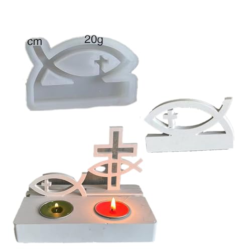 Silikonform Fisch, Streudeko Taufe Silikonform Kerzenhalter Silikonformen Gießformen, Silikon Gießform Kerzenhalter Gießform DIY Giessform Silikon Kommunion Deko Geschenk (EinsatzFische2) von Keboygym