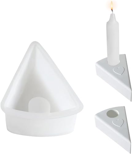Silikonform Kerzenhalter,Kuchen Kerzenhalter Gießform,DIY Geburtstagsdeko Silikonformen Gießformen Kerzenhalter, Silikon Gießform Kerzenhalter für Heimdekoration (Kuchen Herz) von Keboygym