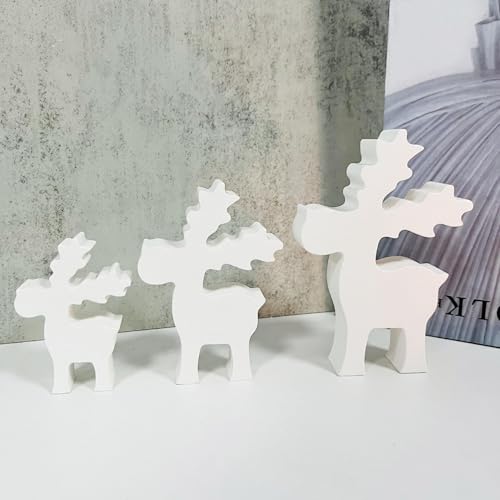 Silikonformen GießFormen Elch,Silikonform Weihnachten,DIY Silikonformen GießFormen Weihnachten,Weihnachtsdeko GießFormen Silikon,Kerzenformen Zum GießEn,3D Elch Weihnachten Deko (3PCS Elch B) von Keboygym