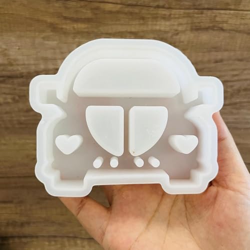 Silikonformen GießFormen Kerzenhalter,Silikonform Einschieber,DIY Kombination Silikonform Kerzenhalter,Gipsformen zum Gießen,Gießform kerzenhalter (Schulbus-Bus-Ornamente A) von Keboygym