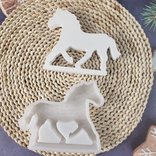 Silikonformen GießFormen Pferd,Silikonform Weihnachten,DIY Silikonformen GießFormen Weihnachten,Weihnachtsdeko GießFormen Silikon,Kerzenformen Zum GießEn,3D Pferd Weihnachten Deko (Pferdeschmuck) von Keboygym