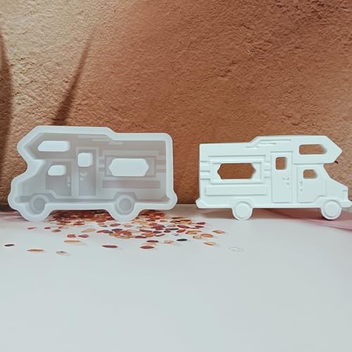Silikonformen Gießformen,DIY Silikonform Kerzenhalter,Silikon Gießform Kerzenhalter,Gipsformen zum Gießen Gießformen Silikon für Einschulung Geschenk,Weihnachten,Halloween (Campingwagen B) von Keboygym