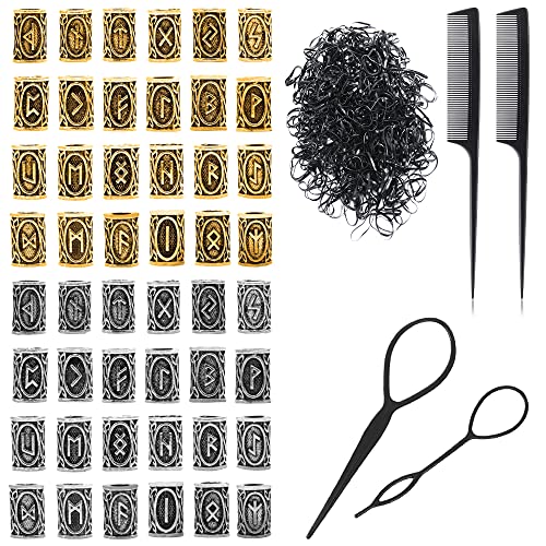 Keboyoe 48 Stücke Wikinger Bartperlen Flechten Runenperlen Nordische Runen Perlen mit 2 Haarnadel,2 Kamm und 1000 Gummiband Für Männer Bart Flechten Haar Zöpfe Armband DIY Halskette Schmuck Keboyoe 48 Stücke Wikinger Bartperlen Flechten Runenperlen Nordische Runen Perlen mit 2 Haarnadel,2 Kamm und 1000 Gummiband Für Männer Bart Flechten Haar Zöpfe Armband DIY Halskette Schmuck von Keboyoe