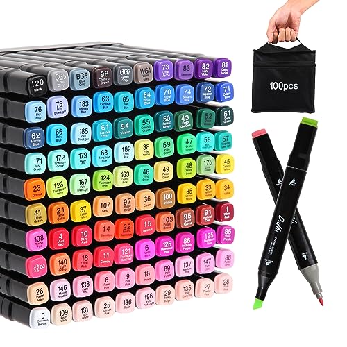 Kebuye Alkohol Marker Set, Alcohol Twin Marker 100 Farben, Meißel & Feine Verdoppelt Spitzt Alkohol Permanenter Marker Graffiti Stifte für Manga, Design, Malerei, Zeichnung Kebuye Alkohol Marker Set, Alcohol Twin Marker 100 Farben, Meißel & Feine Verdoppelt Spitzt Alkohol Permanenter Marker Graffiti Stifte für Manga, Design, Malerei, Zeichnung von Kebuye