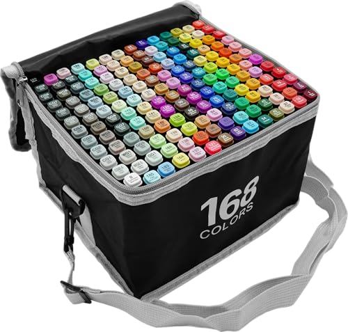 Kebuye Alkohol Marker Set - 24 Farben Alcohol Stifte Set Twin Tip Marker Filzstifte mit Tragetasche für Künstler, Kinder, Erwachsene, Malen, Skizzieren, Manga, Tagging Kebuye Alkohol Marker Set - 24 Farben Alcohol Stifte Set Twin Tip Marker Filzstifte mit Tragetasche für Künstler, Kinder, Erwachsene, Malen, Skizzieren, Manga, Tagging von Kebuye