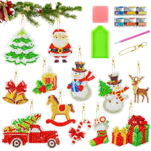 Kecdru Diamond Painting Anhänger Weihnachten Set Mit Zubehör 12 STK Anfänger Freundlich Acryl Platte Glänzende 5d Diamant Painting Schlüsselanhänger Für Weihnachtsbaum Deko Weihnachtsdeko Dekoration Kecdru Diamond Painting Anhänger Weihnachten Set Mit Zubehör 12 STK Anfänger Freundlich Acryl Platte Glänzende 5d Diamant Painting Schlüsselanhänger Für Weihnachtsbaum Deko Weihnachtsdeko Dekoration von Kecdru