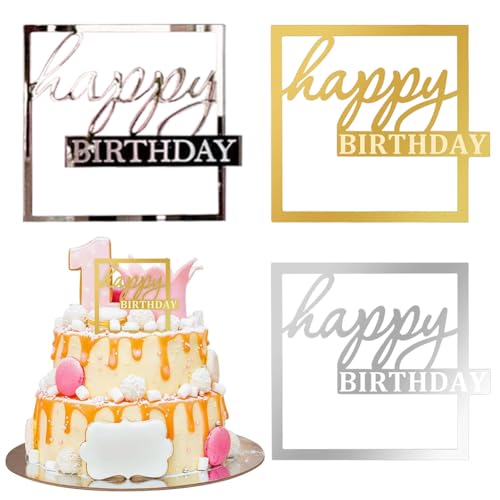 3 Stück Happy Birthday Tortendeko, Tortendeko Geburtstag, Topper GeburtSpiegel Acryl Torten Topper für Kinder Mädchen Junge Party Baby 3 Stück Happy Birthday Tortendeko, Tortendeko Geburtstag, Topper GeburtSpiegel Acryl Torten Topper für Kinder Mädchen Junge Party Baby von KedidO