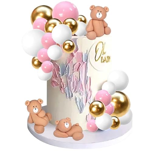 Rosa Tortendeko Set, Diy Tortendekoration, 53 Stück Geburtstagstorte Dekoration, Bär Tortendekoration, Mini-Ballons Tortenaufleger Für Hochzeit Party Babyparty Geburtstag Torte Dekorieren Rosa Tortendeko Set, Diy Tortendekoration, 53 Stück Geburtstagstorte Dekoration, Bär Tortendekoration, Mini-Ballons Tortenaufleger Für Hochzeit Party Babyparty Geburtstag Torte Dekorieren von KedidO