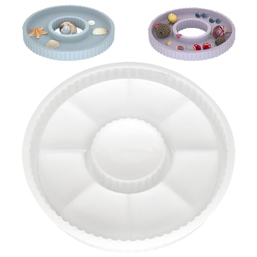 Silicone Molds Tray, Rundes Tablett Silikongussformplatten mit Rillen, für DIY Teetablett Obsttablett Kunsthandwerk, Küchenutensilien, Geschirr Silicone Molds Tray, Rundes Tablett Silikongussformplatten mit Rillen, für DIY Teetablett Obsttablett Kunsthandwerk, Küchenutensilien, Geschirr von KedidO