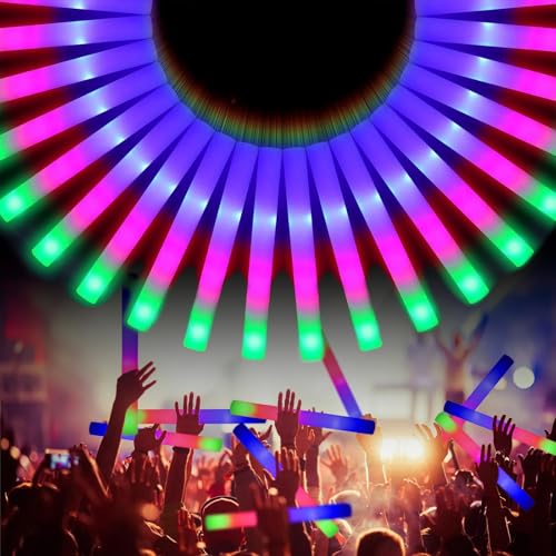 42PCS Leuchtstab LED Set, Led Schaumstoff Leuchtstab, Party-LED-Leuchtstäbe, Schaumstoffstab Hochzeit Partystab, Lichter in 3 Modi, für Partys, Hochzeiten, Geburtstage, Partys (42PCS) von Kedifoai
