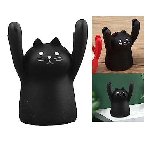 Tischnummernhalter, Niedlicher Tier-Cartoon-Fotoclip, Notizen- und Nachrichtenordner, Niedliche Tierform aus Kunstharz, Tischdekoration, Tischkartenhalter-Clip für Büro, Notizhalter,(Schwarze Katze) von Keebgyy
