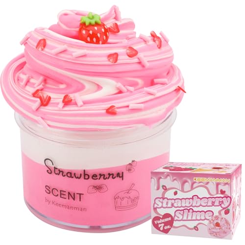 Erdbeer-Butter-Slime, 200 g – Duftendes Slime-Set Spielzeug – Süßes Preppy-Zubehör für Mädchen, Jungen & Kinder – Coole Geburtstagsgeschenke für Teenager-Mädchen, Party-Mitgebsel & Weihnachtsstrumpf-F Erdbeer-Butter-Slime, 200 g – Duftendes Slime-Set Spielzeug – Süßes Preppy-Zubehör für Mädchen, Jungen & Kinder – Coole Geburtstagsgeschenke für Teenager-Mädchen, Party-Mitgebsel & Weihnachtsstrumpf-F von Keemanman