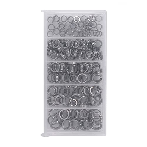 200pcs Heavy Duty Edelstahl -Split -Ringe für Fischereianschlüsse, Resistente Anschlüsse in 5 Größen, für Angler und Fischhobbyisten 200pcs Heavy Duty Edelstahl -Split -Ringe für Fischereianschlüsse, Resistente Anschlüsse in 5 Größen, für Angler und Fischhobbyisten von Keenso