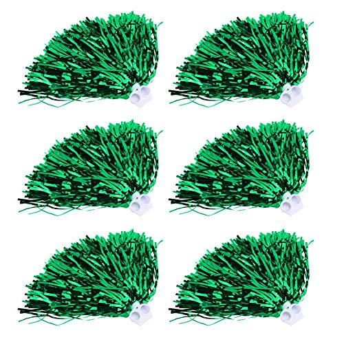 Cheerleading Pompons, 6 Stück 24cm Kinder Tanz Pompons PET Cheerlearder Pom Poms für Sport Party Tanz(Grün) von Keenso