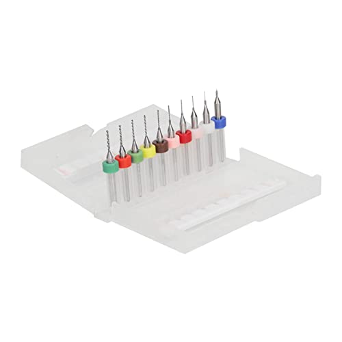 Keenso 10 PCs Wolframstahl -Drehbohrbohrer Effizient für das Bohren und Schnitzschmuck mit Aufbewahrungsschachtel für Elektroboard und Plastik (0,1-1,0 mm) von Keenso