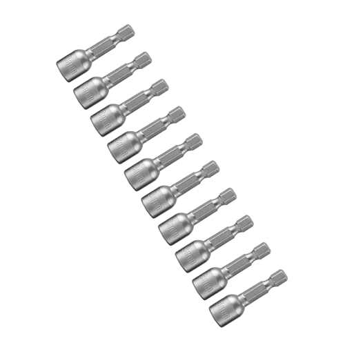 Keenso 10pcs Hex Socket Magnetic Nut Triver Set, Elektrowerkzeugzubehör für Stromversorgungsübungen, Wesentliche Reparaturwerkzeug der Automobilindustrie von Keenso