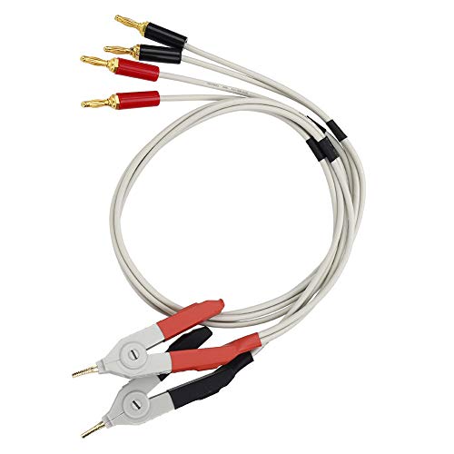 Keenso 4-terminaler Elektronik-Test-Blei Digital Bridge Test Clamp/Halter Niedriger Widerstandstester Klemme/Halterkabel, Schnellreaktion 2PCS-Kabel für Verschiedene Aufgaben von Keenso