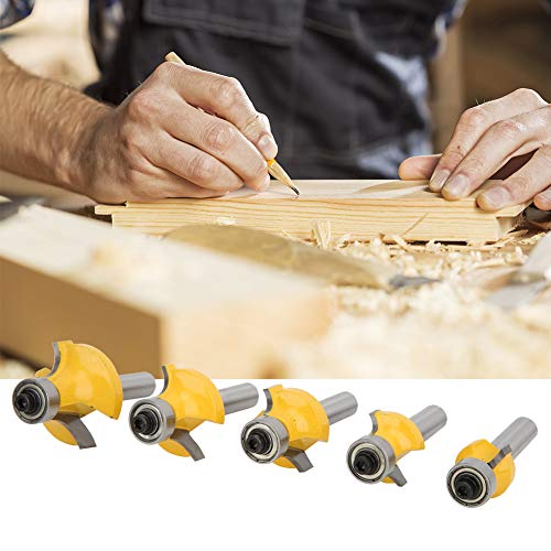 Keenso 5 Stcs Round Corner Router Bit Set, 8mm Schaftholz -Router -Bit füR Holzrundung und Schneiden Invertierter R Ecke, YG8 Legierungsmaterial mit Oberflächenspraybehandlung von Keenso