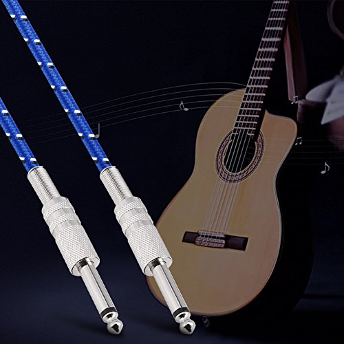 Keenso 6,35 Mm Mono Männlicher Gitarrenkabel Rauschen Reduktionskabel für Bassblau 5 Meter (3 Meter / 9,84 Fuß) von Keenso
