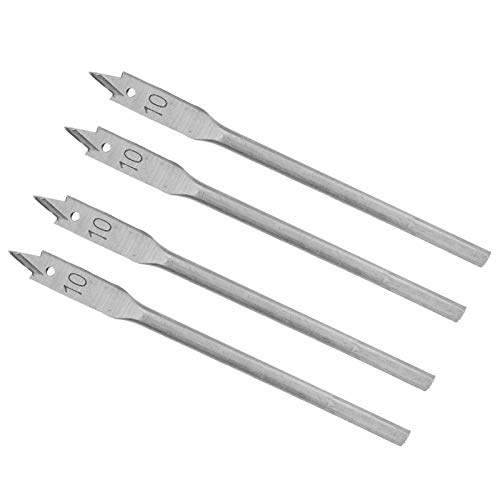 Keenso Bohrbits Hoher Kohlenstoffstahl 10 Mm Flaches Holzbohrbit 4pcs für Holzbearbeitungsbegeisterte von Keenso