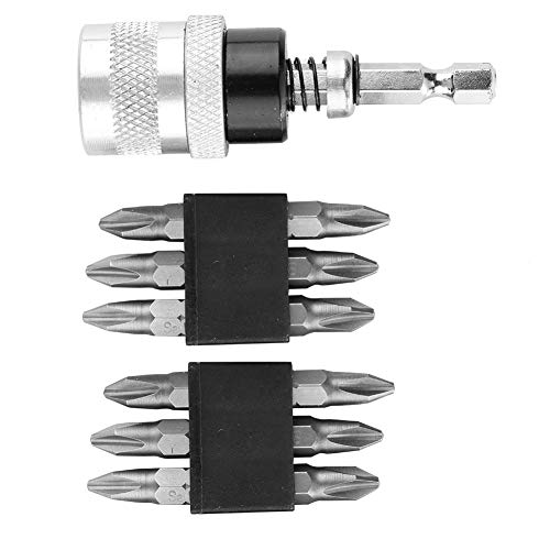 Keenso Chrome Vanadium Stahlvereinbarungsableitender Schraubentiefen -Limiterhalter mit Knurled Anti -Rutip Design Ideal für Sperrholz, Dichteplatine 12 Prozenter Cross PH2 Schraubendreher Bits für von Keenso