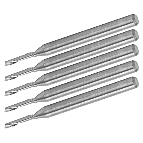 Keenso Einzelflöte -Spiral -Endmühlen: Hochwertiger Wolframstahl, Effiziente Chipentfernung, Ideal Zum Planen und Grooven auf Fräsmaschinen, Packung von 5 von Keenso