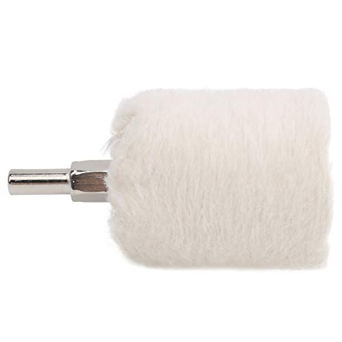 Keenso Elektrischer Bohrer Weißer Stoffpolierradzylindrisch für Metall, Schmuck, Plastikpolieren mit Griff (Zylindrisch 40 mm) von Keenso