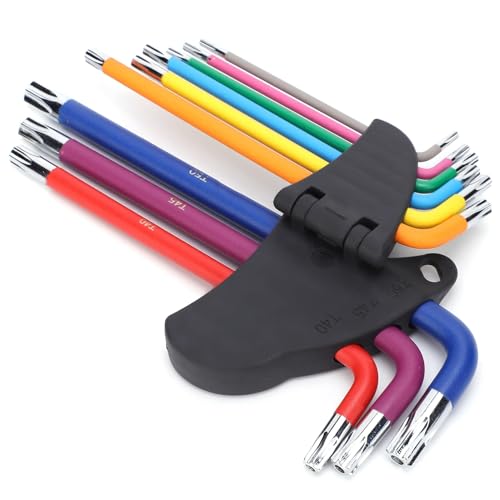 Keenso Hex-Schlüsselwerkzeuge Set 9PCS-Hex-Schraubenschlüssel-Zubehör mit Antikorrosionsfarbe Zur Reparatur Mechanischer Geräte Farbenfroh 45# Stahl von Keenso