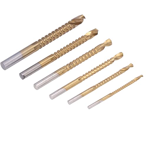 Keenso Holzbearbeitung mit Hohen Geschwindigkeitsstahl-Drehbohrern für Weiche Material 3-8 Mm, 6 Größen für Elektrobohrer, Stabile Position, Geeignet für die Meisten Weichen Materialbohrvorgänge von Keenso