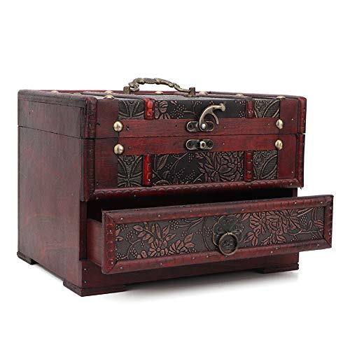 Keenso Holzschmuckschachtel Hülle mit Spiegel - Vintage Style Storage Box für Armband Anhänger Brosche Keenso Holzschmuckschachtel Hülle mit Spiegel - Vintage Style Storage Box für Armband Anhänger Brosche von Keenso