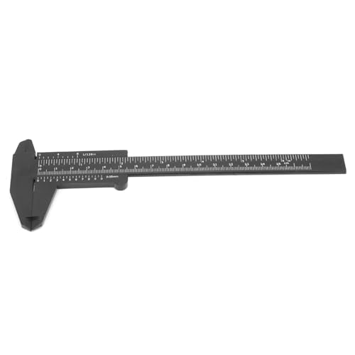 Keenso Kunststoff -Doppelregelskala Vervier Remalfly -Messinstrumente für Schmuckmessungen, Schule und Antiquitäten, 150 Mm (BLACK) von Keenso
