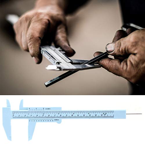 Keenso Kunststoff -Doppelregelskala Vervier Remalfly -Messinstrumente für Schmuckmessungen, Schule und Antiquitäten, 150 Mm (BLUE) von Keenso