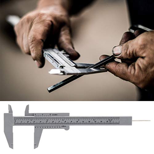Keenso Kunststoff -Doppelregelskala Vervier Remalfly -Messinstrumente für Schmuckmessungen, Schule und Antiquitäten, 150 Mm (GREY) von Keenso
