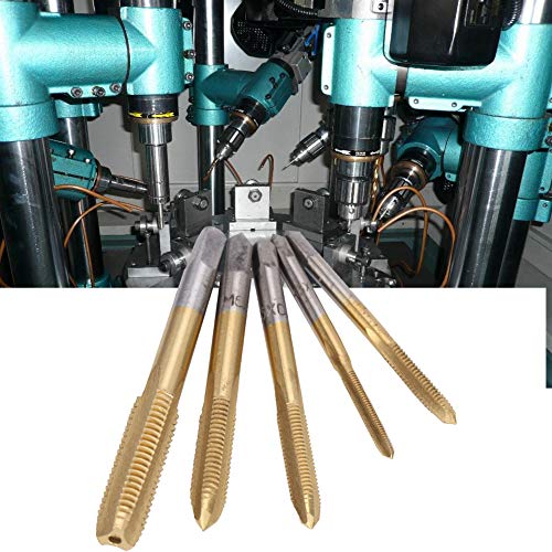Keenso Maschinenmaschinen -Tippen Sie für Löschen und Aufgeräumte Gewinde auf, 5pcs Manual Schraubengewinde -Tippen Sie (Tiplattiert) von Keenso